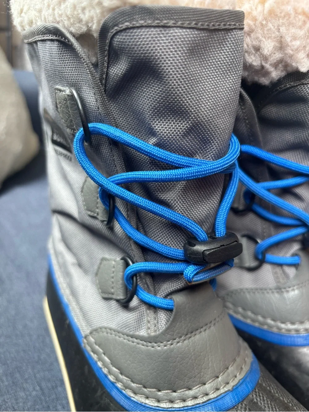 Waterproof Sorel Kids Gray & Blue Winter Snow Boots